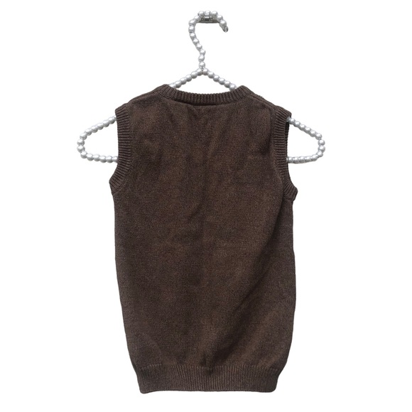 Calvin Klein Brown Argyle Sweater Vest size 6 - Picture 7 of 9